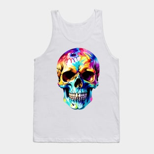 Colored Skull in Vibrant Vector Style Tank Top